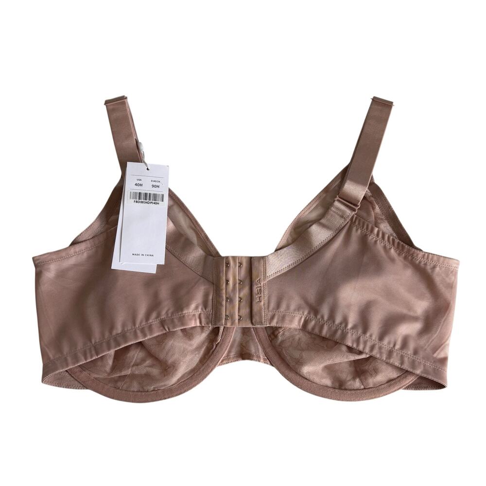 HSIA Enchante Blush Pink Lace Soft Mesh Underwire Bra Women's 40H NWT Lingerie - Picture 4 of 7